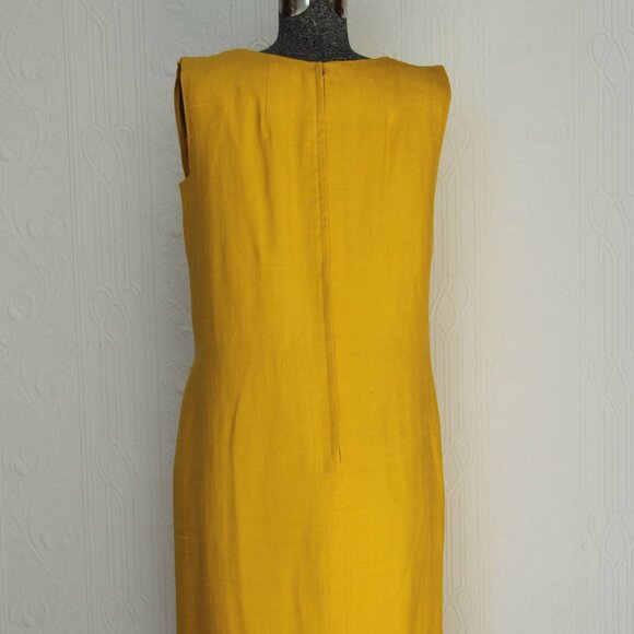 Beautiful mustard yellow 60's or 70's B.H. Wragge dress - Picture 4 of 5